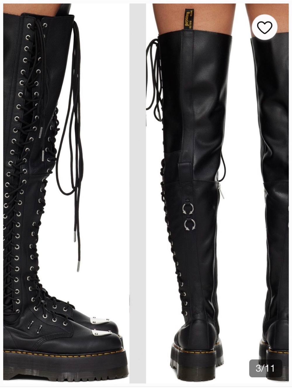 Dr Marten Black 28-EYE EXTREME MAX Over-The-Knee Lace-Up Platform Boots NWB - Picture 8 of 8